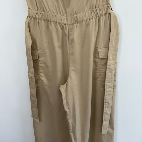 Spiegel Women’s Vintage Strapless Khaki Jumpsuit Matching Oversized Cropped Jack - Picture 15 of 16